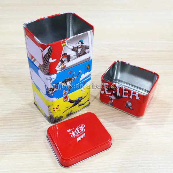 Custom printed metal 3 stacking storage tin box/can wholesale