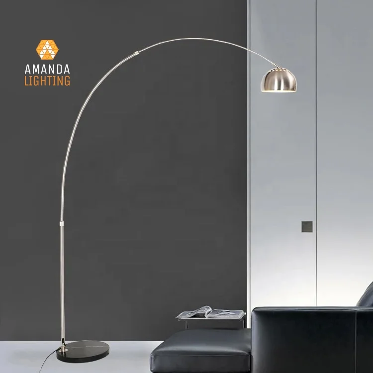 Modern Fishing Metal Standing Arc Floor Lamp For Living Room