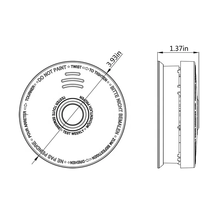 Manufacture UL 9V Battery Operated 10 Years Photoelectric Cigarette Flash Smoke Detector