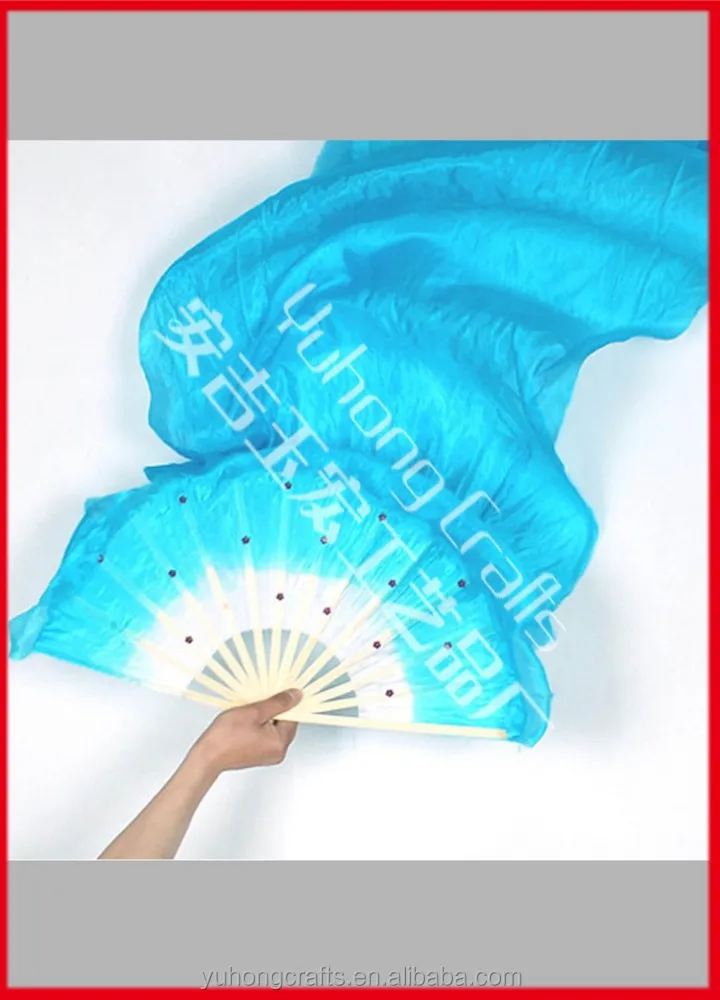 Hot Belly Dance 100% Real Silk Fan Veils