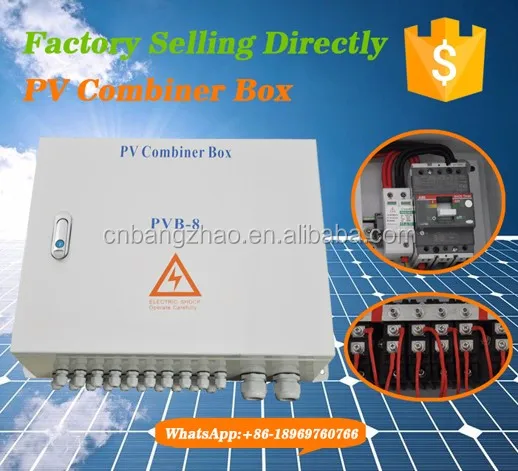 on/off grid solar power system 10 input 2 output Stainless steel DC combiner box with fuse