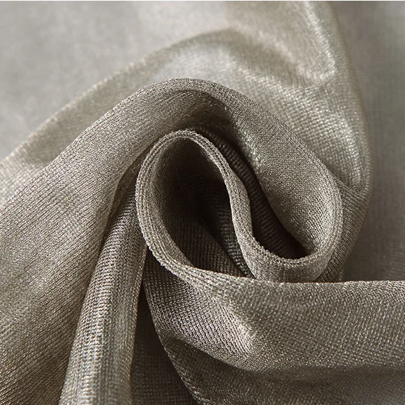 100% Metal Silver Fiber Knitted EMF Radiation Protection Conductive Mesh Fabric For Bed Canopy