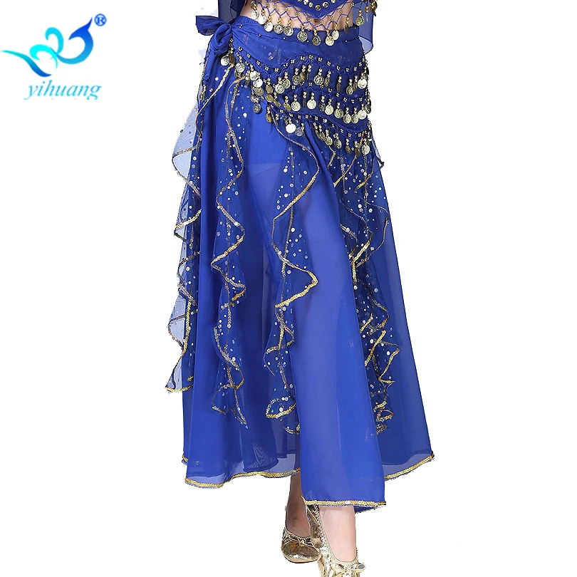 Женская юбка для танца живота, шифоновая юбка с блестками, в арабском стиле, для Хэллоуина, 2019