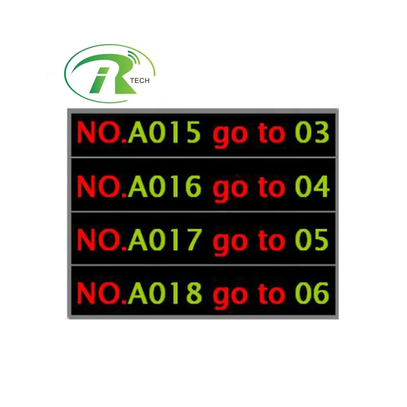 IRTECH wholesale wired or wireless LED queue system counter display, ticket number display, led display qms