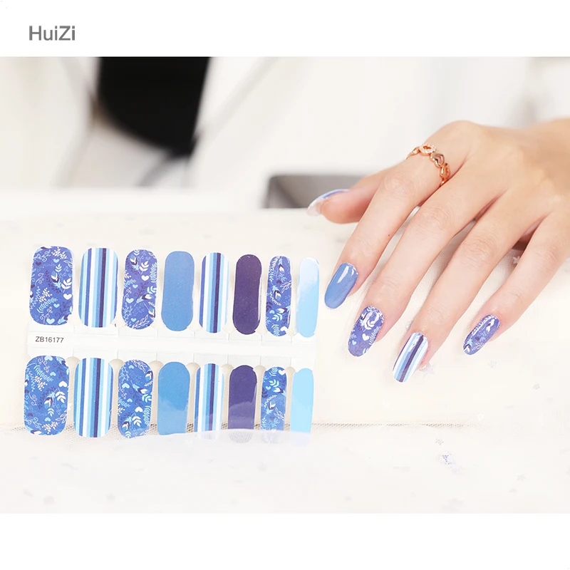 Hot Selling Spring Nail Stickers Non-toxic 100% real Nail Polish Sticker/Wraps/Nail Polish Strips