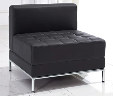 Modern Home Design Chesterfield Sofa Set Stainless Steel Genuine Leather Office Public L Sectional Modular Combination Sofa sets