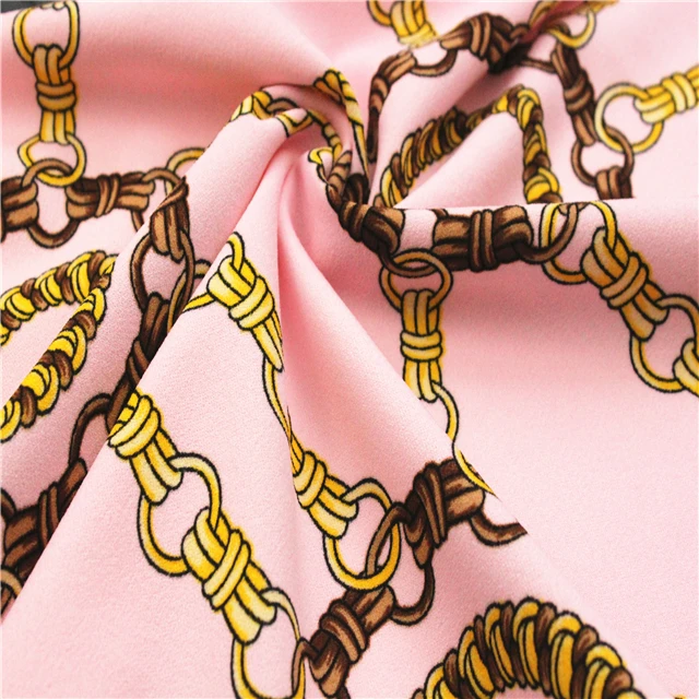 New fashioncable High Quality stretch printed heavy moss crepe fabric printed sweater fabric