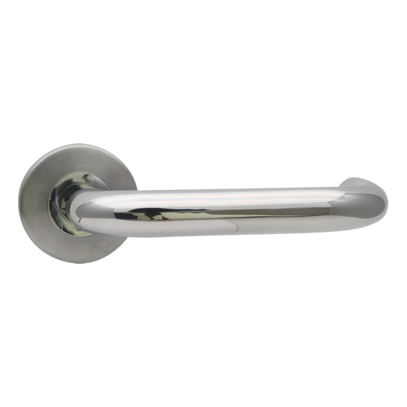 Customized brushed steel round hollow tube plate door lock handle