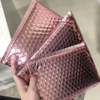 
Wholesale shiny metallic rose gold bubble mailer for bra 