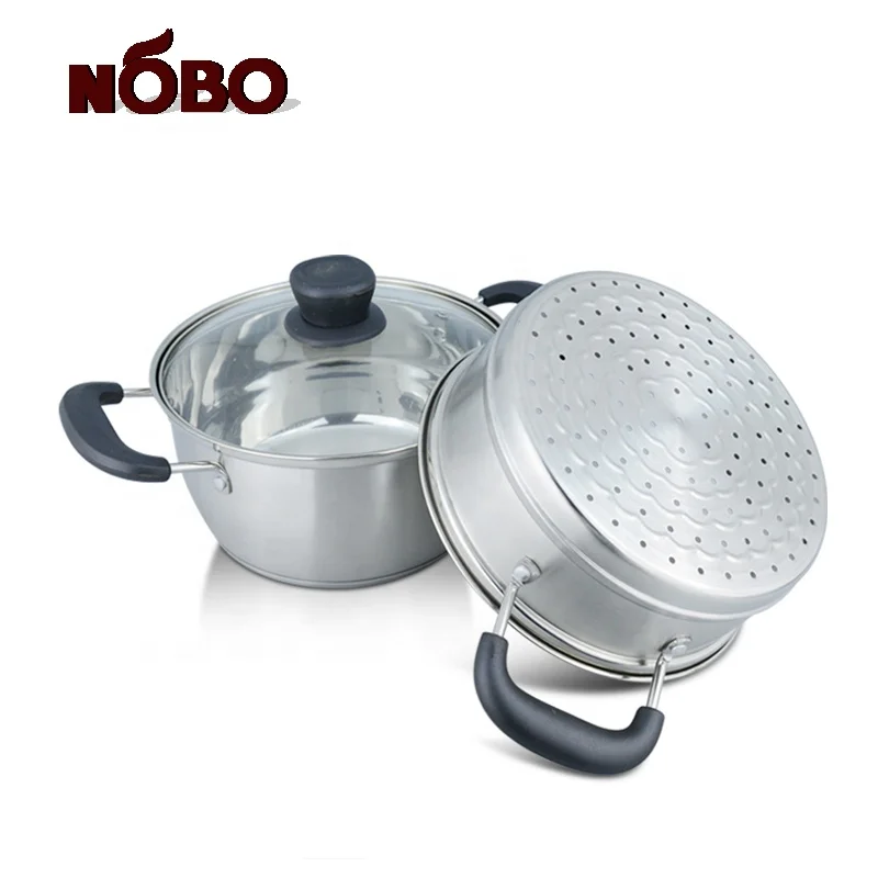 Premium Quality Heavy Duty Optima Steamer Insert Stainless Steel Steamer Pot Set with Double Bottom