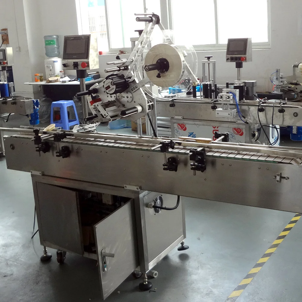 YM210 Automatic carton bottle jar top side flat labeling machine for plastic egg box sticker labeler applicator
