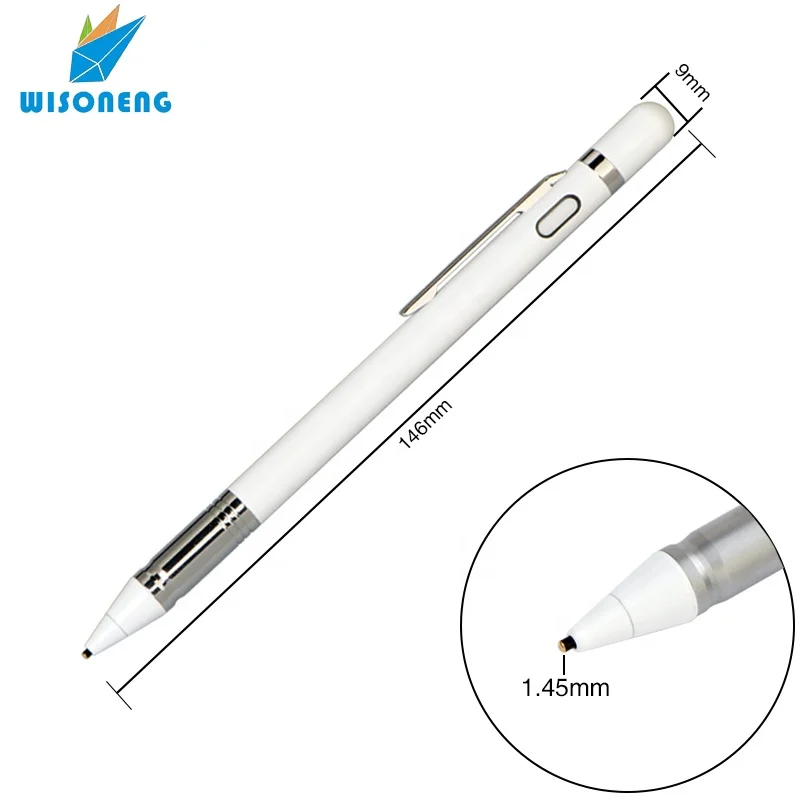 High-end Active Capacitive USB Rechargeable Stylus Pen 1.45mm Fine Point Copper Tip Touch Screen Stylus Metal APPLE Pencil