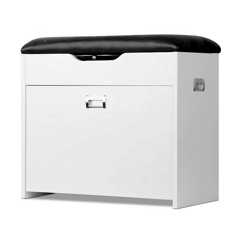 Amazing movable  and rotating wooden shoe racks one flip door and each three plastic racks with leather seat