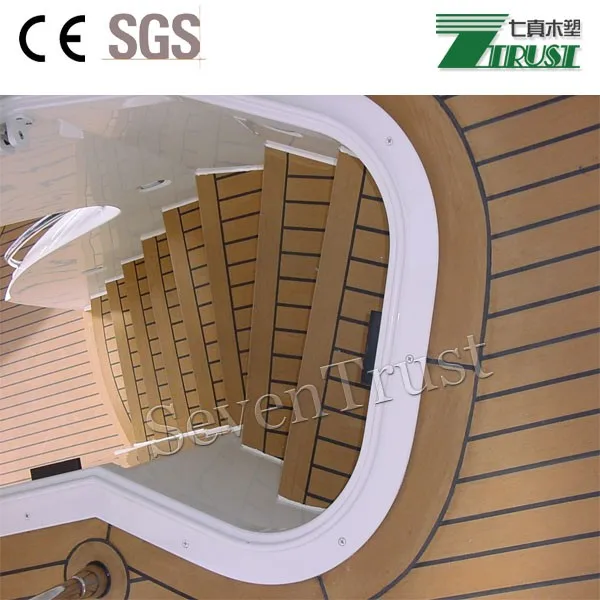 Synthetic teak pvc decking Edge size 50x5mm 25m/roll