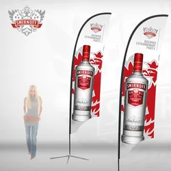 Top quality 110g knitted promotional custom banner flying banner