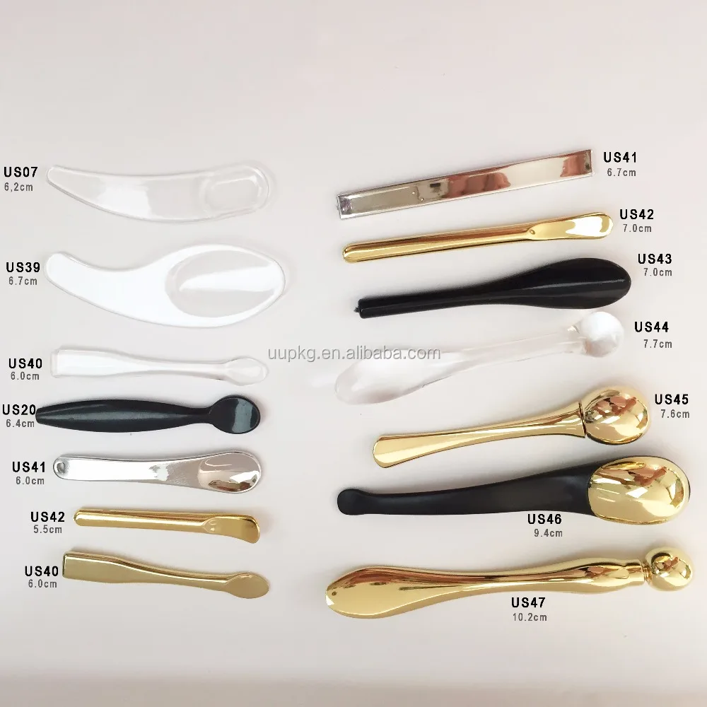 UU package UV Craft Black Face Cream Plastic Spoon cosmetic spatula