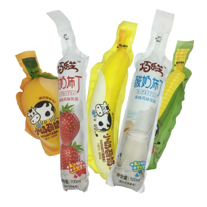 Custom printed laminated drink bag refill 200ml pouch fruit sachet juice packaging