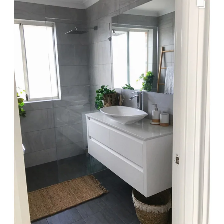 Hangzhou Vermont Modern Vanity White Black Wall Hang Bathroom Sink Cabinet With Basin