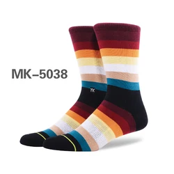 MEIKAN Colorful Custom  Men Foot Funny Soft Socks Unisex Cotton Crew Anti slip Fashion Jacquard Winter Warm Knit Socks