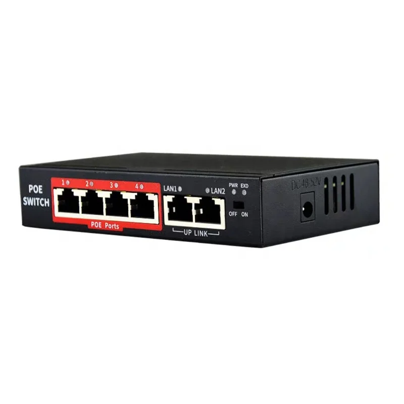  Производитель 4 порта POE переключатель обратный источник питания Ethernet умный для системы камеры