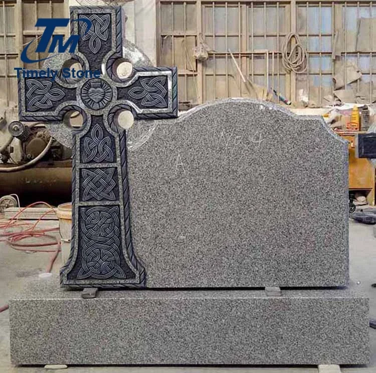 
Irish black granite cemetery grave carved tombstone gravestone celtic cross headstones monument 