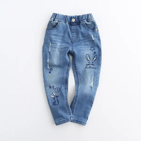 
PHB20730 cartoon design girls spring 2017 jeans pants kids 