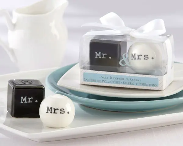 Mr. & Mrs. Ceramic Salt & Pepper Shaker Set