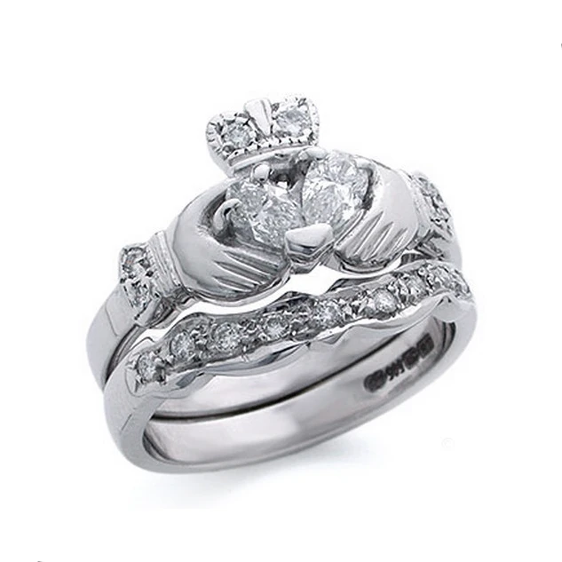 China Supplier 925 Silver lover claddagh ring sets