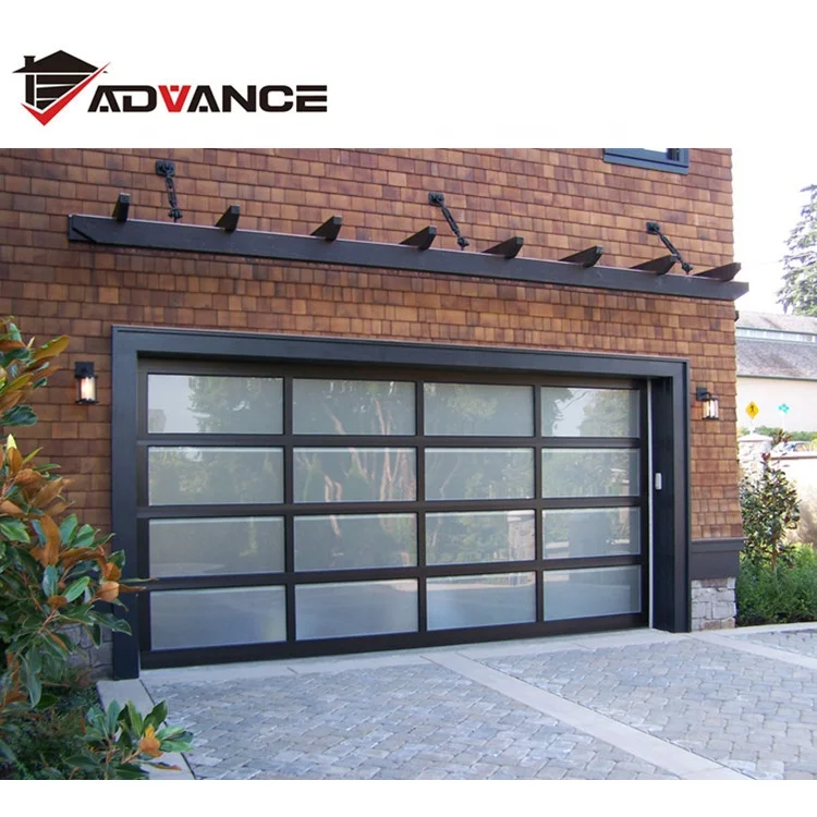 Residential Tempered Glass Sliding Sectional Overhead Garage Door