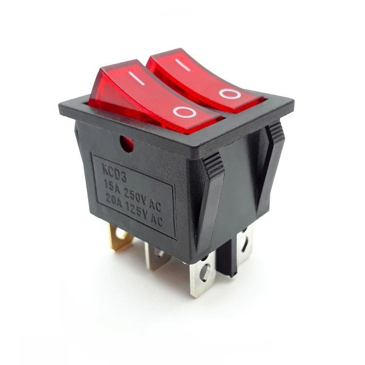 high quality kema keur carling enec t85 dpdt 6 pins double kcd8 rocker switch