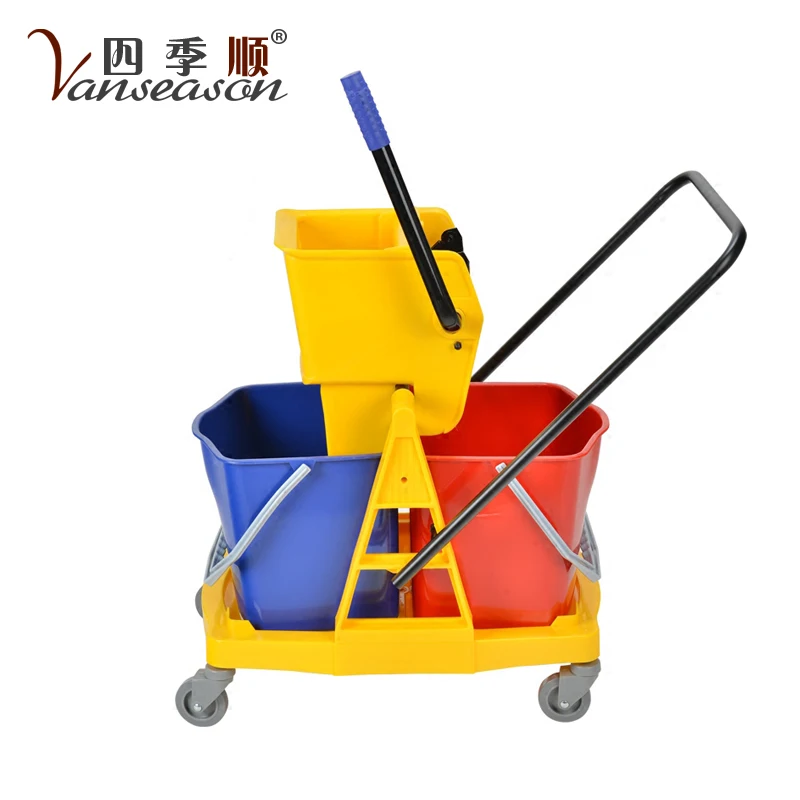 Двойная пластиковая Швабра для очистки отеля, тележка с ведром