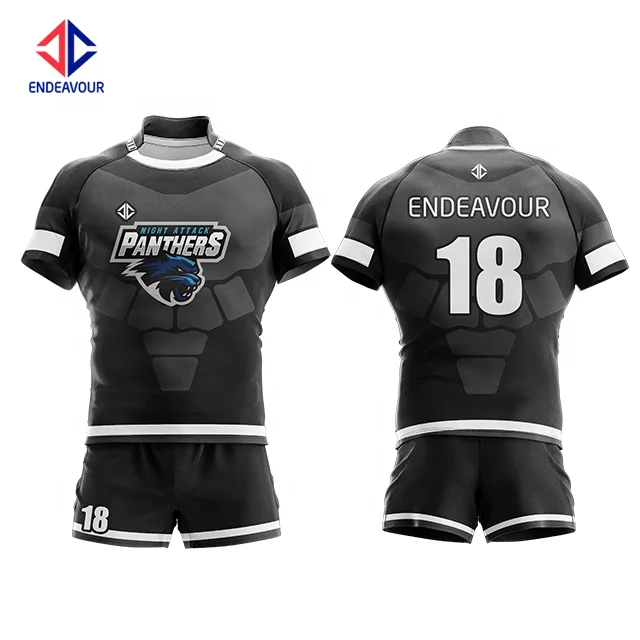 Breathable dry fit sublimation team set rugby jersey