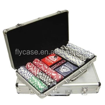 Новый набор чипов для покера Монте-Карло 500 Ct * покерной комнаты из глины в алюминиевом