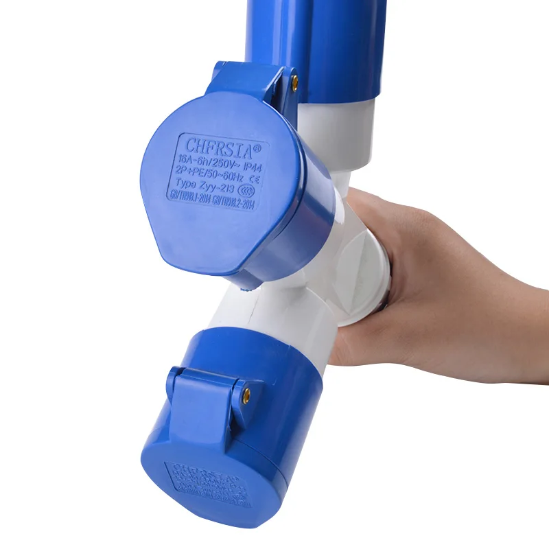 Industrial Multi-functional 3 Pin 16A 220V 2P+E 1 Plug 3 Connector Waterproof Dustproof 3-way Plug Socket Industrial Plug