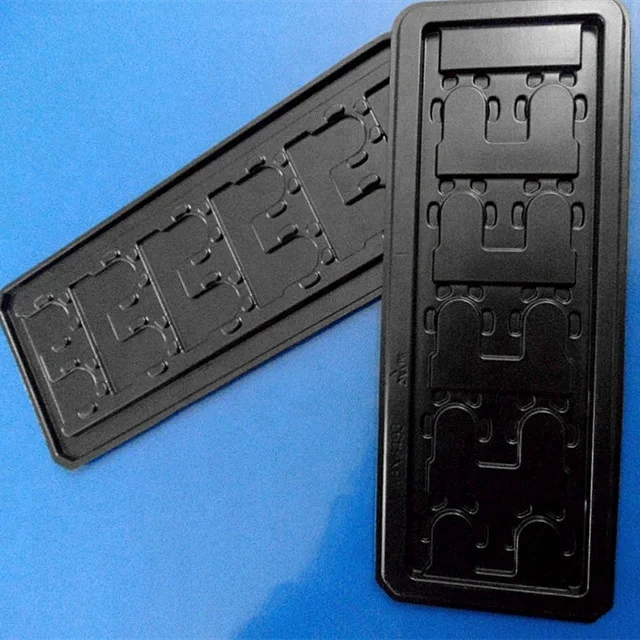  custom PS plastic packing black electronic blister packaging