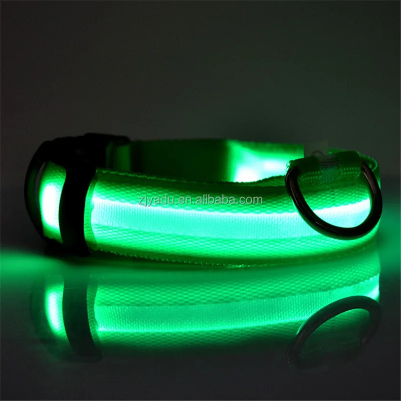 dog collar LED light flashing luminous cool fashion pets traction belt