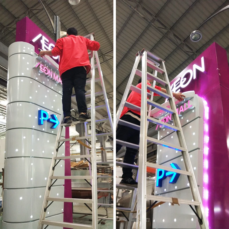 freestanding led illuminated pylon sign