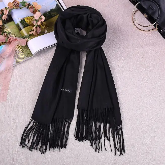 
Wholesale blanket black pashmina scarves custom logo women winter scarf white cashmere factory fashion scarfs for acrylic 