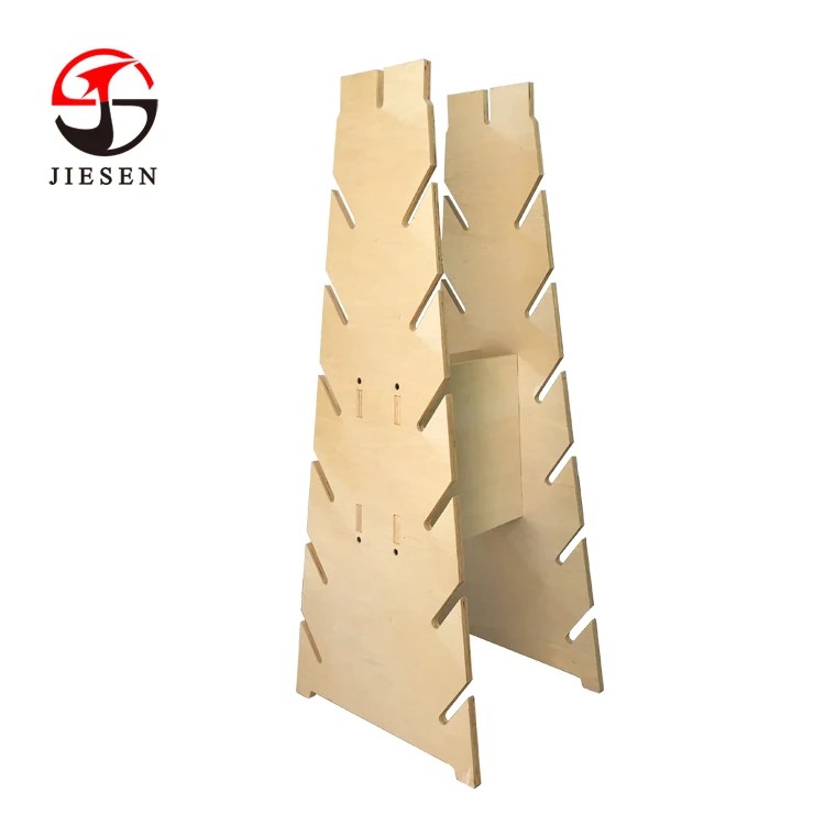 Wooden Rack Skateboard Deck Showing Stand Skateboard Standing Wood Skateboard Display