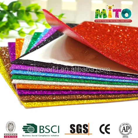 Party accessories non toxic thin glitter foam sheets