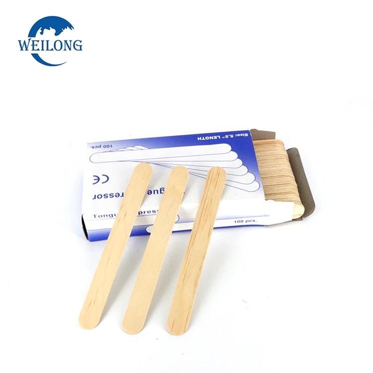 Beauty waxing sterile disposable wooden spatula.