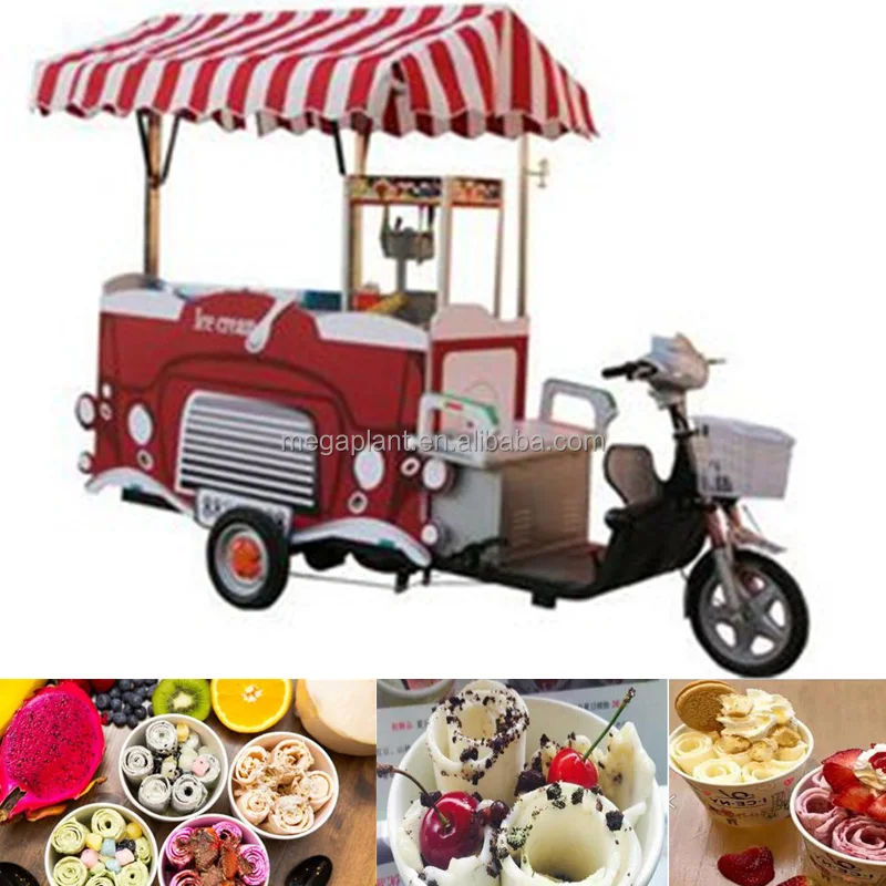 Китайская уличная Мобильная велосипедная тележка для мороженого