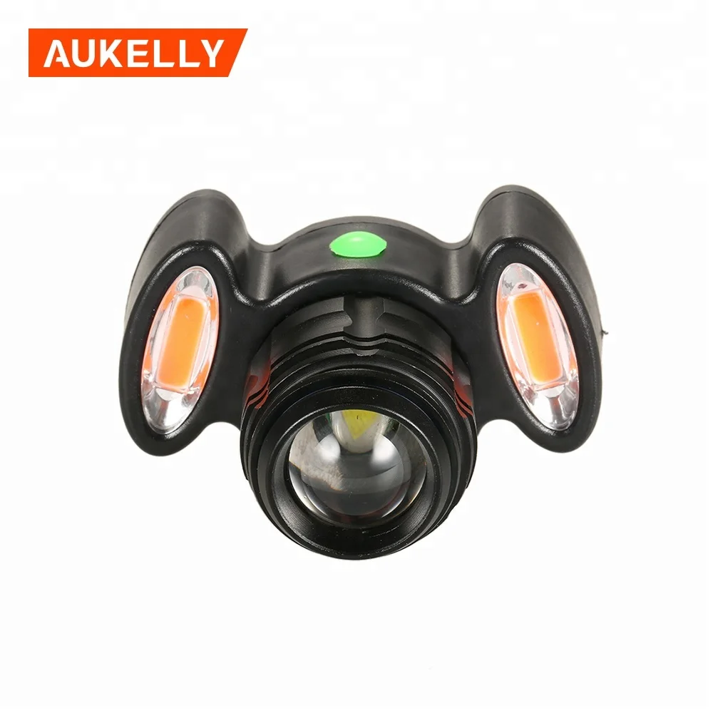 Telescopic Zoom T6 Self Driving Lamp 2 COB Red Light Flashlight USB Charging Mountain Bike Front Lamp