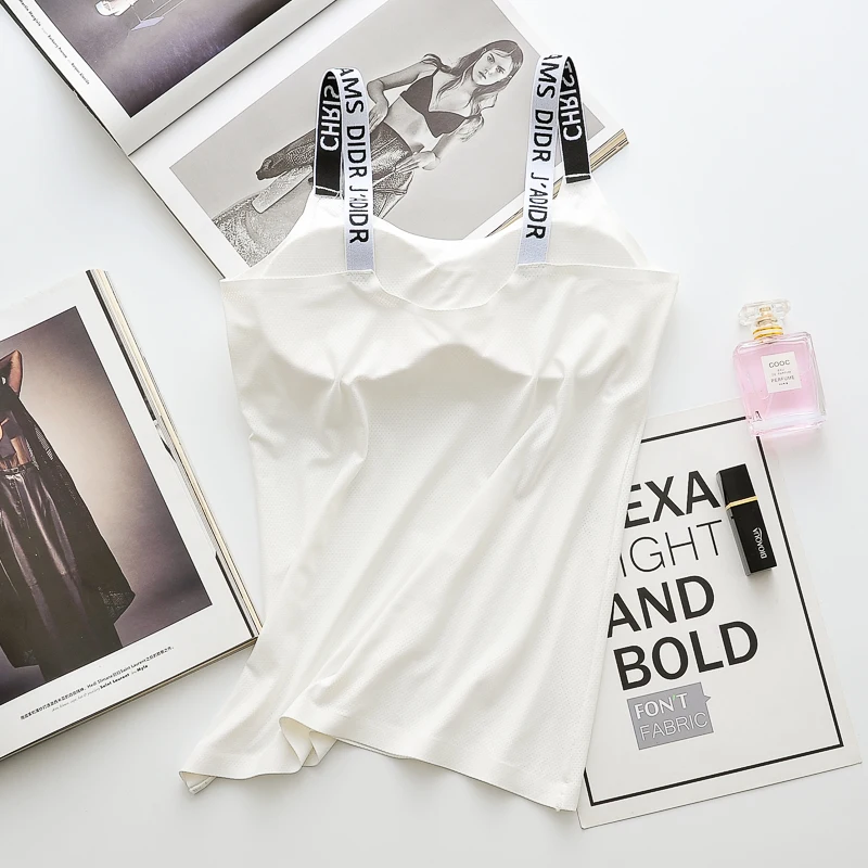 
Hot Sales high quality sexy women white tight tank top latest stylish sport letter tank top 