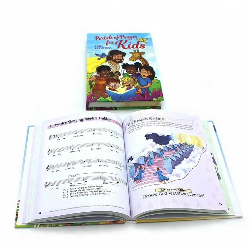 Kids Cartoon Bible Story Hardcover Book  Printing Service With Illustration