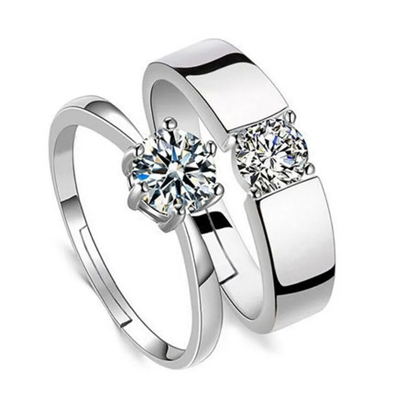 Queen and king couple popular delicate 925 silver wedding ring