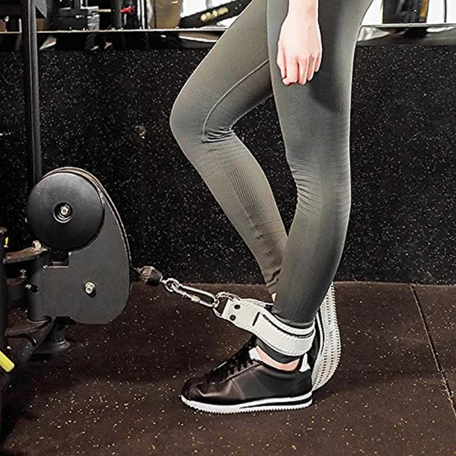 Premium Leather Weightlifting Ankle Strap For  Glutes Workout Exercise Cable Machines