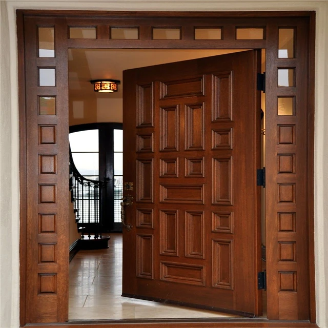 solid wood front main door carving designs for homes indian teak wood price