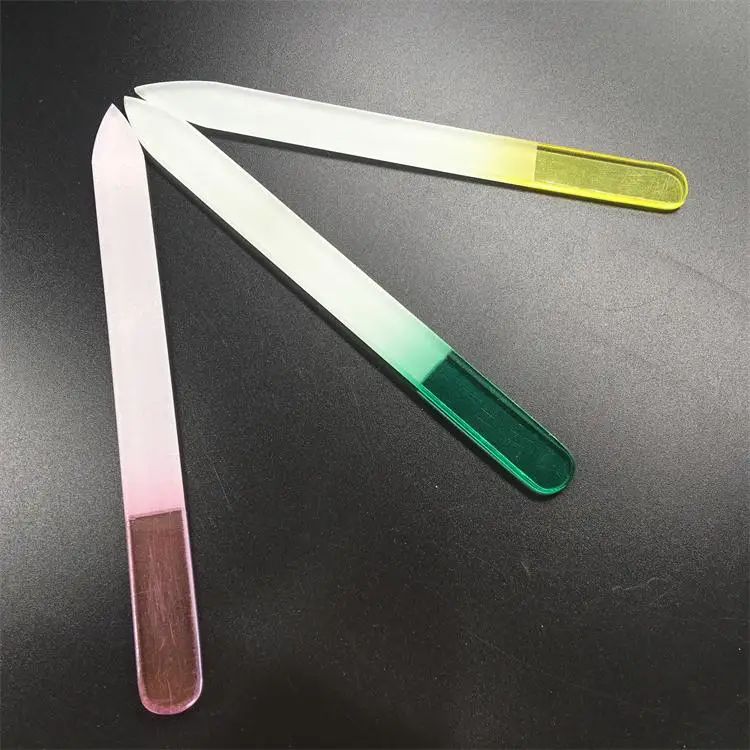 Professional Manicure & Pedicure Different Handle Colors Nail Glass File Personal & Salon Used With Amazing Designs