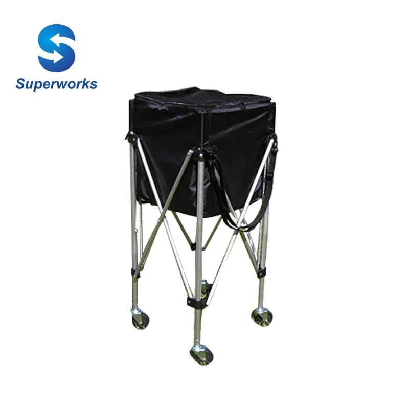 portable tennis ball cart folding tennis ball carrier with 4 wheels